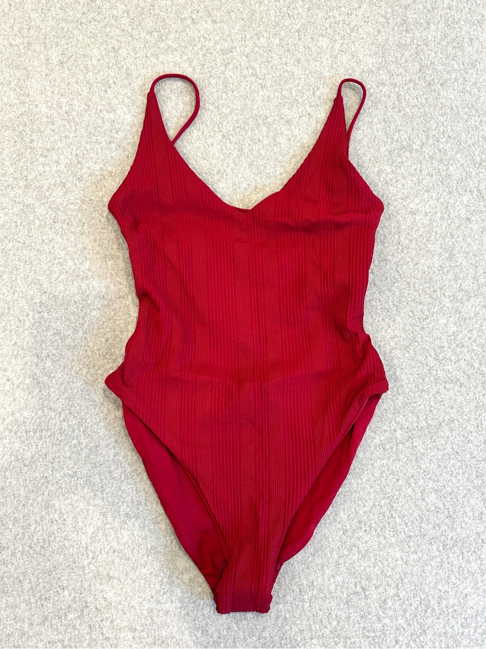 L*Space Pointelle Gianna One-Piece Swimsuit in cabernet red - Picture 7 of 10